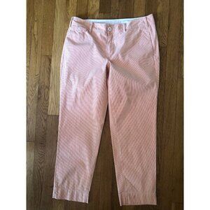 Paper Boy Anthropologie Womens Size 10 Orange White Pin Stripe Pants